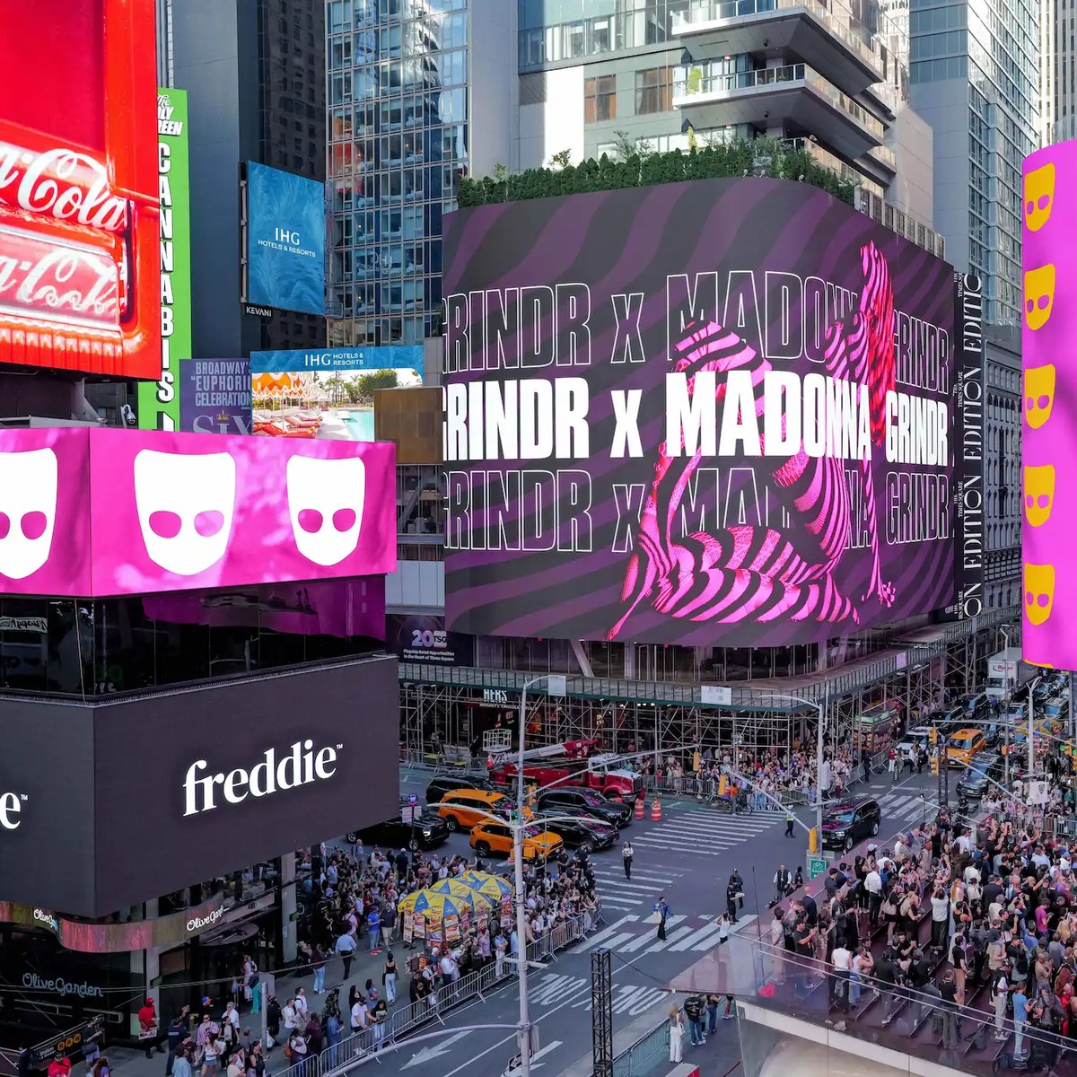Grindr x Madonna Times Sq Pop-up