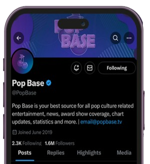 Pop Base profile, 1.6M followers